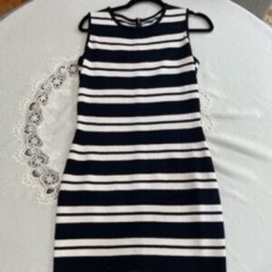 St John knit Dress size 4, Black and Cream stripe